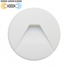 Φωτιστικό Χωνευτό Στρογγυλό LED 3W 230V CCT Αλουμινίου IP44 Λευκό